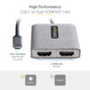 99158390_3317199592.jpg StarTech.com USB-C to Dual HDMI MST HUB - Dual HDMI 4K 60Hz - USB Type C Multi Monitor Adapter for Laptop w/ 1ft/30cm cable - DP 1.4 Multi-Stream Transport Hub - USB-C to HDMI Splitter
