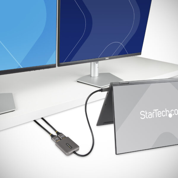 99158390_5453386891.jpg StarTech.com USB-C to Dual HDMI MST HUB - Dual HDMI 4K 60Hz - USB Type C Multi Monitor Adapter for Laptop w/ 1ft/30cm cable - DP 1.4 Multi-Stream Transport Hub - USB-C to HDMI Splitter