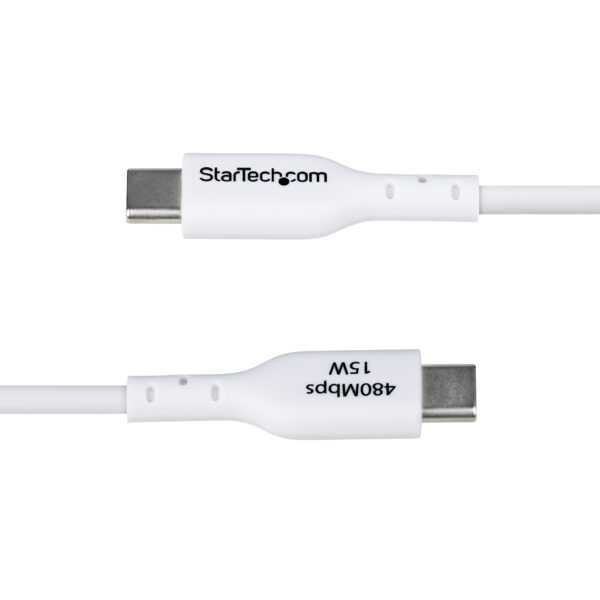 StarTech.com 3ft (1m) USB-A to USB-C Charging Cable, Charge & Sync, 3A, USB 2.0, TPE Jacket - White USB Charging Cord
