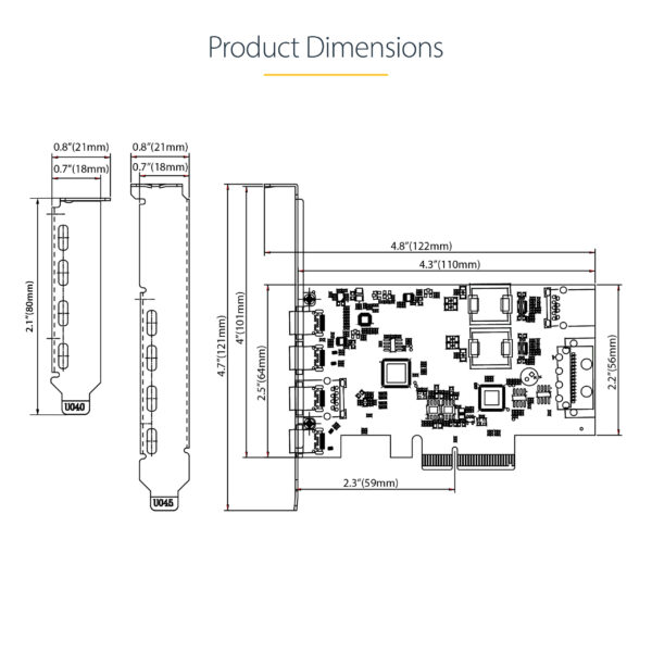 9e36ba21eef5ebd31e2a8106226061eda00028ac.jpg StarTech.com 5-Port USB PCIe Card, USB 3.2 10Gbps, PCI Express Card with 4x USB-C Ports, 1x USB-A Internal Port, USB PCIe Controller Card, Windows/macOS/Linux