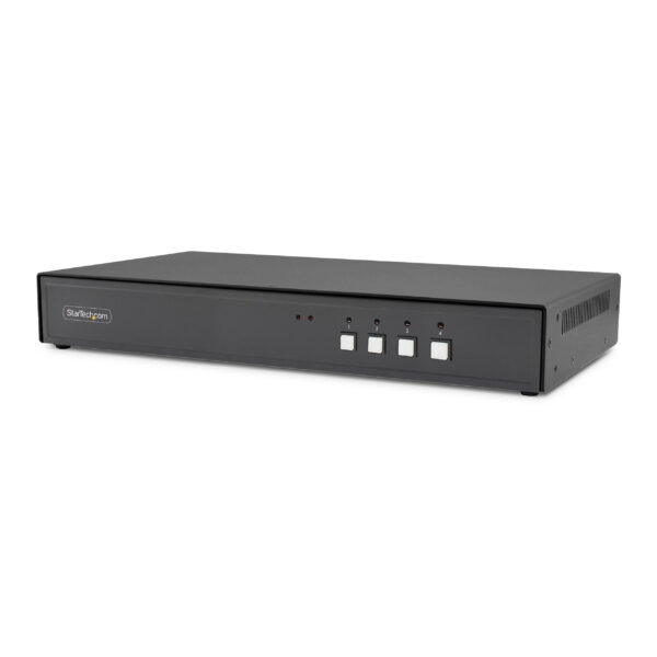 StarTech.com Secure 4-Port KVM Switch, DisplayPort, 4K 30Hz, NIAP 4.0 Desktop KVM, Metal Housing, Made in the USA