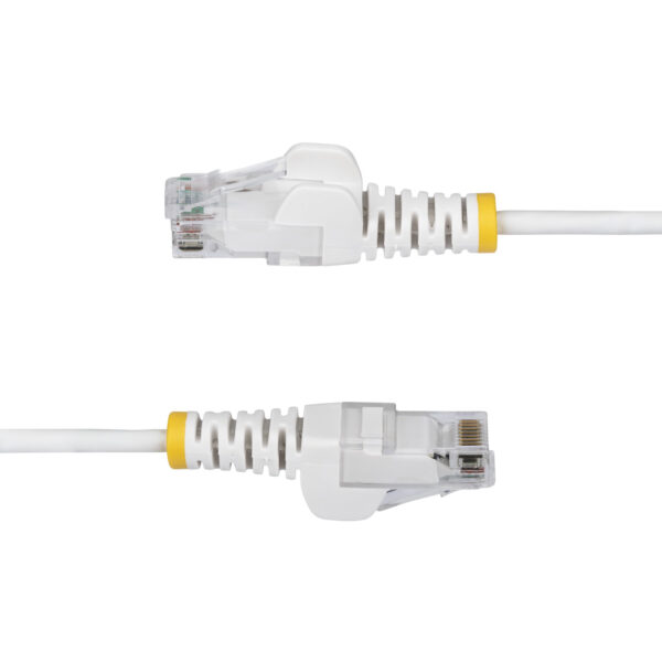 StarTech.com 1.5m White Slim CAT6 Ethernet Cable, Snagless, 100W PoE, UTP, LSZH, 28AWG Pure Bare Copper Wire, Slim RJ45 Network Patch Cord w/Strain Reliefs, Individually Tested