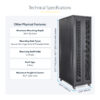 StarTech.com 4-Post 42U Server Rack Cabinet, 19" Data Rack Cabinet for Computer / AV / IT Equipment mount, Rack Server Enclosure with Casters, Full Size Industrial Network Storage