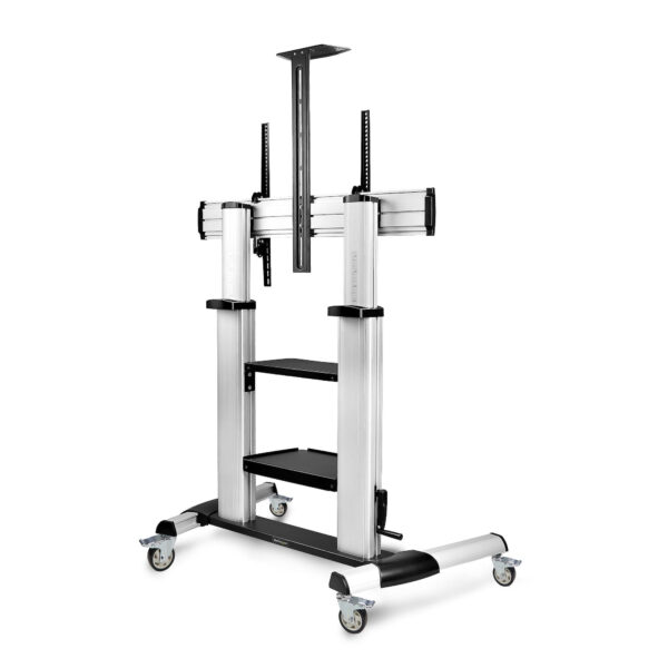 adfc9ce75ab2bb58fc63ec92cdf66addc7a5e451.jpg StarTech.com Rolling TV Cart/Stand On Wheels For 60-100inch Flat Screens Up To 220lb (100kg), Height Adjustment via Hand Crank, Mobile/Portable Trolley Mount