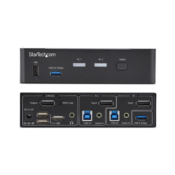 ae848fe57d01498e4012347d4cc5e101110c2fbc.jpg StarTech.com 2-Port DisplayPort KVM Switch, 4K 60Hz, DP 1.2, EDID Management, 2-Port USB 3.0 Hub, 4x USB HID Ports, TAA Compliant