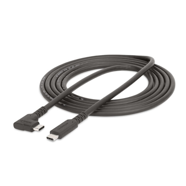 b31950b947c8bb374b8294c27af506f2.jpg StarTech.com 6.6ft (2m) USB-C Cable, Right-Angled, USB 5Gbps, 100W (5A) Power Delivery, 4K 60Hz DP Alt Mode, Rugged USB C Cord - Thunderbolt Compatible