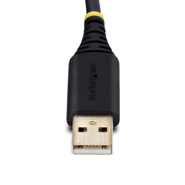 StarTech.com 6.6ft (2m) USB to Serial Adapter Cable, COM Retention, Interchangeable Screws/Nuts, USB-A to DB9 RS232, FTDI IC, ESD Protection, Windows/macOS/Linux