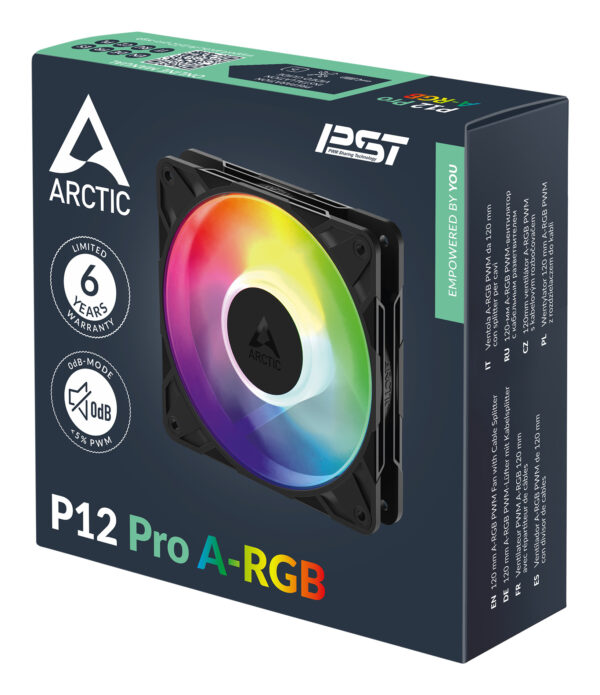ARCTIC Freezer P12 Pro A-RGB - 120 mm A-RGB PWM Fan with Cable Splitter