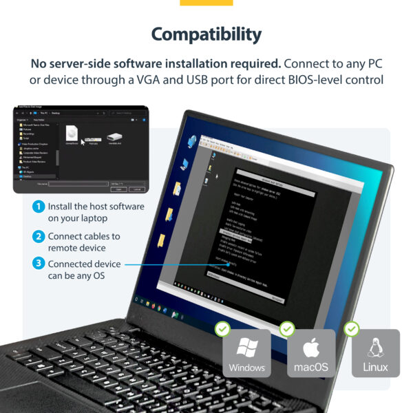 StarTech.com Laptop-to-Server KVM Console with Rugged Housing