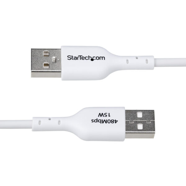 StarTech.com 3ft (1m) USB-A to USB-C Charging Cable, Charge & Sync, 3A, USB 2.0, TPE Jacket - White USB Charging Cord