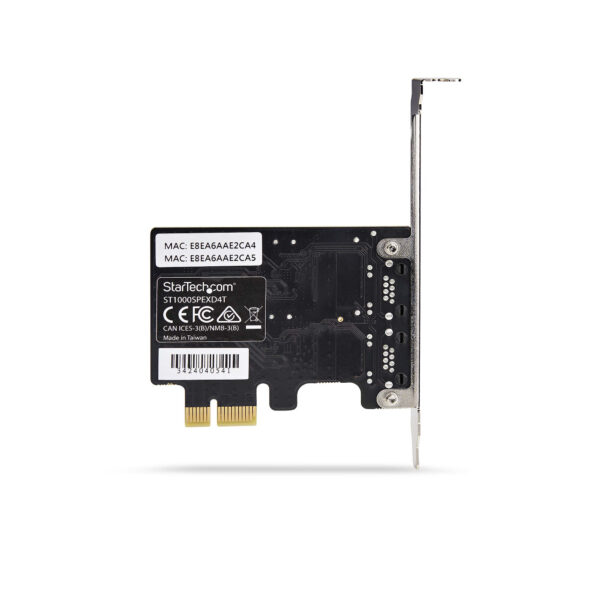 ca77978970e71cd46a6e9c5347ac48bea64a1f8a.jpg StarTech.com 2-Port Gigabit PCIe Network Adapter Card, 10/100/1000Mbps PCI Express NIC, Dual Realtek RTL8111H, Works with Windows and Linux, TAA Compliant