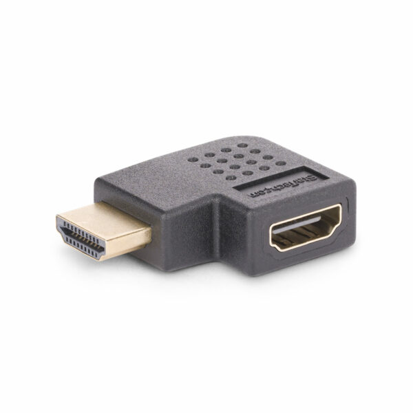 cfdfce4af92aa175cdb9d992ad6a98a02cc829f3.jpg StarTech.com Right Angle HDMI 2.0 Adapter, Male to Female, Horizontal 90-Degree Angled HDMI Port Saver, 4K 60Hz, High Speed HDMI Connector Extension, M/F