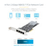 StarTech.com 4-Port 2.5Gbps NBASE-T PCIe Network Card, Intel I225-V, Quad-Port Computer Network Card, Multi-Gigabit NIC, PCI Express Server LAN Card, Desktop Ethernet Interface