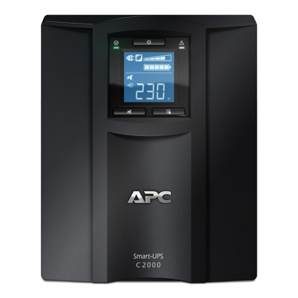 d8e3835739781f1c834e2c6e46c4e7620c34b375.jpg APC Smart-UPS C, Line Interactive, 2000VA, Tower, 230V, 6x IEC C13+1x IEC C19 outlets, USB and Serial communication, AVR, Graphic LCD