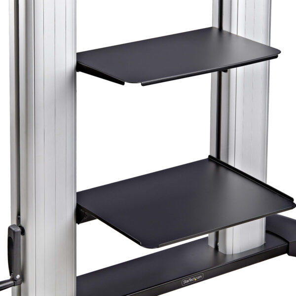 dc46448c50a3eaf7919699db9ab75e0dd4736dd9.jpg StarTech.com Rolling TV Cart/Stand On Wheels For 60-100inch Flat Screens Up To 220lb (100kg), Height Adjustment via Hand Crank, Mobile/Portable Trolley Mount