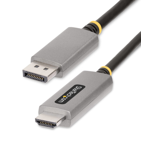 e4cad0e9fe11c2d53d1cb00f5453d98f.jpg StarTech.com 6ft (2m) DisplayPort to HDMI Adapter Cable, 8K 60Hz, 4K 144Hz, HDR10, DP 1.4 to HDMI 2.1 Active Video Converter, DisplayPort Desktop to HDMI Monitor, M/M - DisplayPort to HDMI Cord