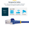 StarTech.com 1m Blue CAT8 Ethernet Cable, Snagless RJ45, 25G/40G, 2000MHz, 100W PoE++, S/FTP, 26AWG Pure Bare Copper Wire, LSZH, Shielded Network Patch Cord w/Strain Reliefs, Individually Tested