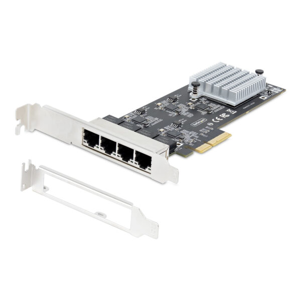StarTech.com 4-Port 2.5Gbps NBASE-T PCIe Network Card, Intel I225-V, Quad-Port Computer Network Card, Multi-Gigabit NIC, PCI Express Server LAN Card, Desktop Ethernet Interface