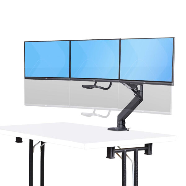 eff43815144cb814678adcd8a62249ff8eb794e3.jpg StarTech.com Crossbar Triple Monitor Desk Mount For Up To Three 27in Screens, VESA 75x75/100x100, Tool-Less Arm Adjustments, C-Clamp/Grommet, Spring-Assisted Arm