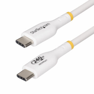 eff77b3ce048af68ed61f88406fbf3172702b99a.jpg StarTech.com 1m White USB-C Charging Cable, USB-IF Certified USB C Cable, 240W PD EPR, USB 2.0 Type-C Laptop Charger Cord, USB-C Data Transfer Cable, TPE Jacket