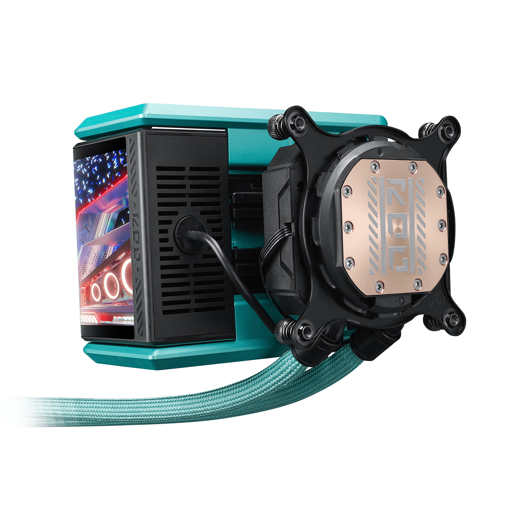 ASUS ROG RYUO IV 360 ARGB Hatsune Miku Edition Processor All-in-one liquid cooler 12 cm Black, Turquoise