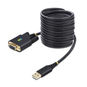 f2f094a0bf1fe7c4777d7adf1f1c68b6.jpg StarTech.com 10ft (3m) USB to Null Modem Serial Adapter Cable, Interchangeable DB9 Screws/Nuts, COM Retention, USB-A to RS232, FTDI, Level-4 ESD Protection, Windows/macOS/ChromeOS/Linux - Rugged TPE Construction