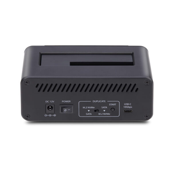 StarTech.com M.2 NVMe to 2.5/3.5" SATA Drive Duplicator, Dual Bay Standalone SSD Cloner/Drive Dock, Bidirectional NVMe to SATA / SATA to NVMe, Up to 27GBpm, TAA