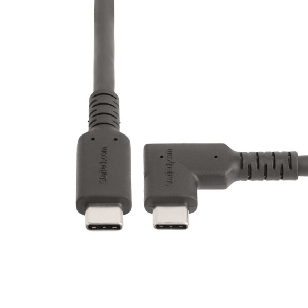 f411d1941bad609cd368659abf75fa46.jpg StarTech.com 6.6ft (2m) USB-C Cable, Right-Angled, USB 5Gbps, 100W (5A) Power Delivery, 4K 60Hz DP Alt Mode, Rugged USB C Cord - Thunderbolt Compatible