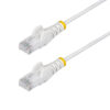StarTech.com 1.5m White Slim CAT6 Ethernet Cable, Snagless, 100W PoE, UTP, LSZH, 28AWG Pure Bare Copper Wire, Slim RJ45 Network Patch Cord w/Strain Reliefs, Individually Tested