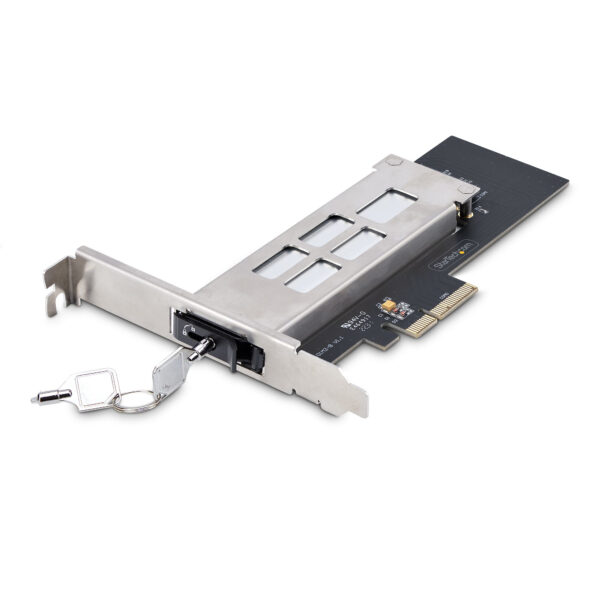 ffb984ffcac198461f17210129471104.jpg StarTech.com M.2 NVMe SSD to PCIe x4 Mobile Rack/Backplane with Removable Tray for PCI Express Expansion Slot, Tool-less Installation, PCIe 4.0/3.0 Hot-Swap Drive Bay, Key Lock - 2 Keys Included